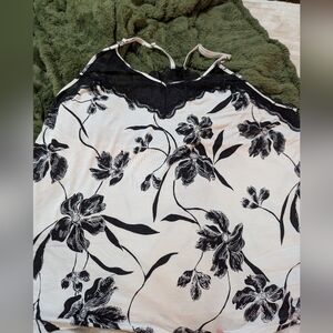 Soma Cool Nights Elegant Black and Cream Floral Camisole